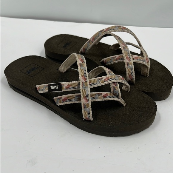 Teva Olowahu Flip Flop Slip On Sandals Comfort Casual Webbing Strappy 6 - Picture 1 of 7